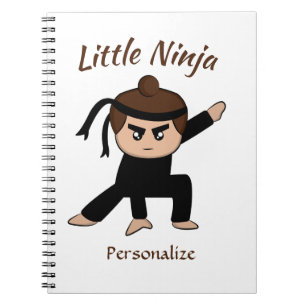 Cute Little Ninja Boy Tecknad Personlig Anteckningsbok