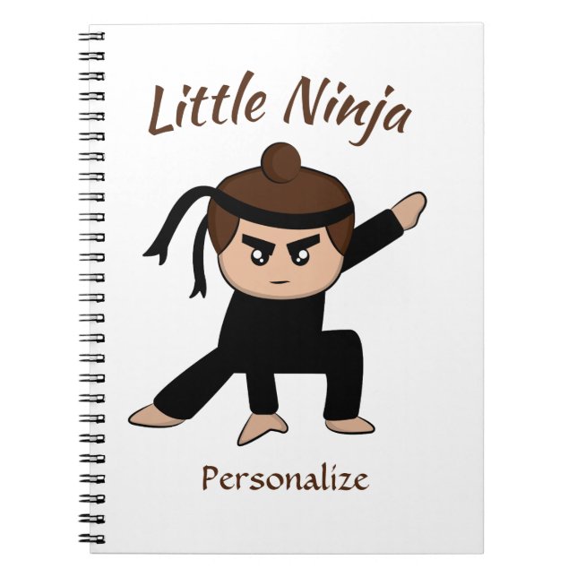 Cute Little Ninja Boy Tecknad Personlig Anteckningsbok (Framsidan)