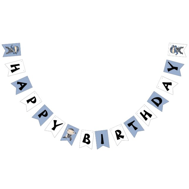 Cute Little Ninja Happy Birthday Bunting Flags Vimplar (Alla)