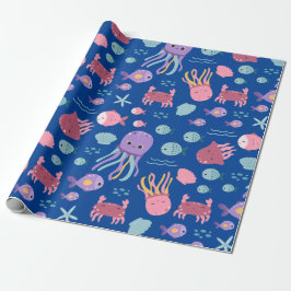 Cute Little Ocean Friends Mönster Presentpapper