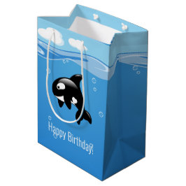 Cute Little Orca Whale i Ocean Birthday