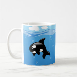 Cute Little Orca Whale i Ocean Kaffemugg
