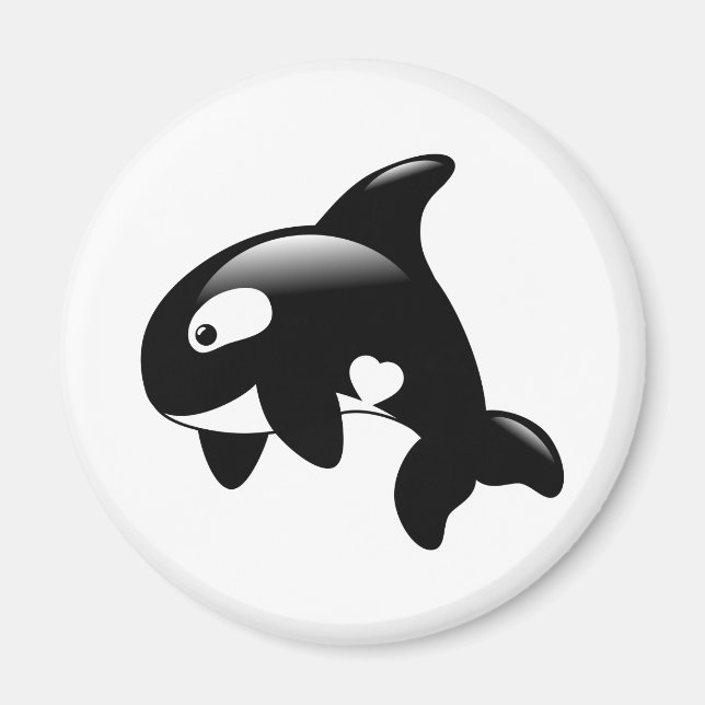 Cute Little Orca Whale Magnet (Framsidan)