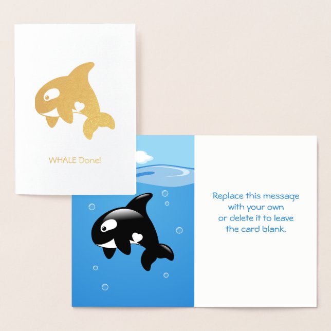 Cute Little Orca - Whale (Nja) klar Folierat Kort (Display)