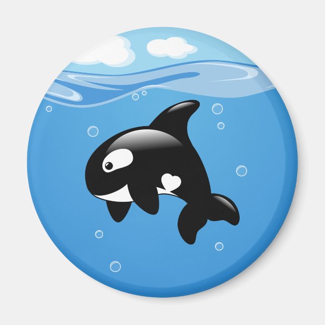 Cute Little Orca Whale på Aqua Magnet (Framsidan)