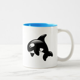 Cute Little Orca Whale Två-Tonad Mugg