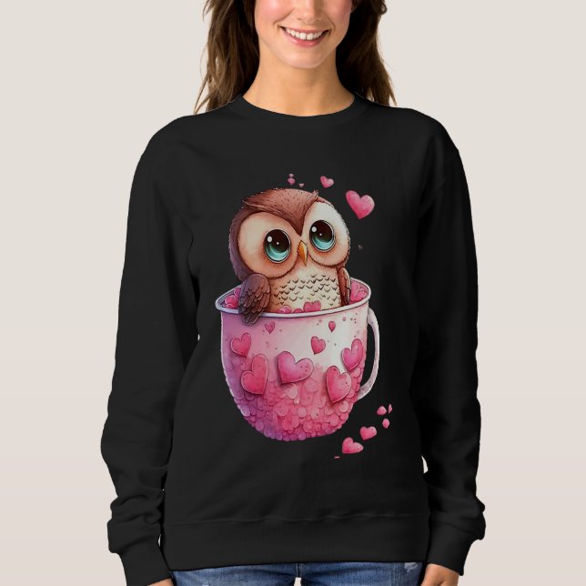 Cute Little Owl Valetines Animal Love  11 T Shirt (Framsida)