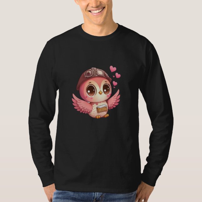 Cute Little Owl Valetines Animal Love  17 T Shirt (Framsida)