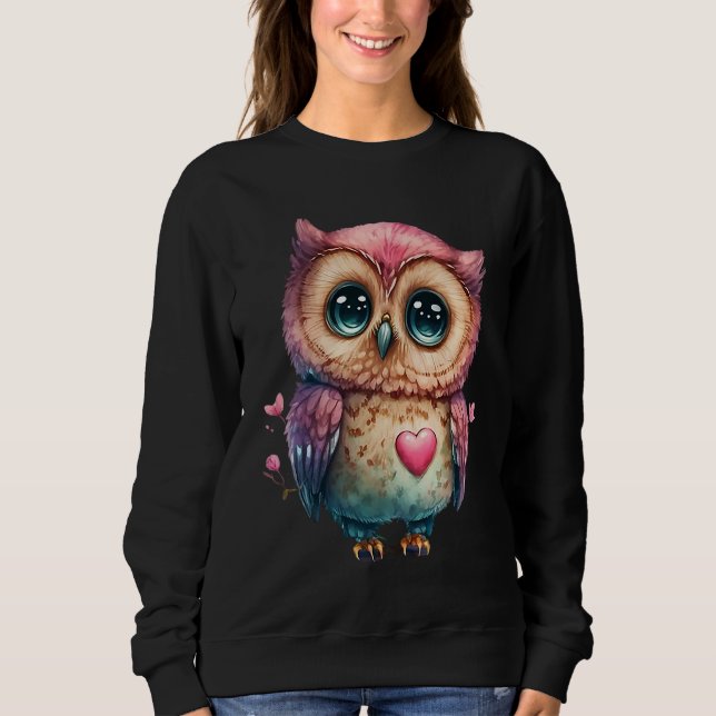 Cute Little Owl Valetines Animal Love  1 T Shirt (Framsida)
