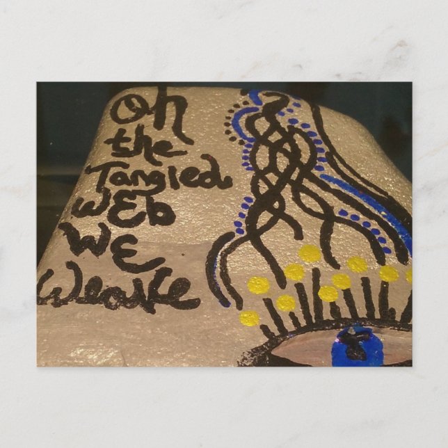 Cute Little Painted Rock Web We Weave Vykort (Framsida)