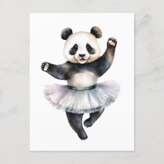 Cute Little panda ballerina dansballet Helg Vykort