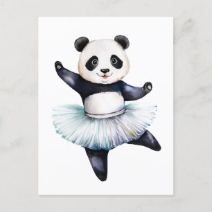 Cute Little panda ballerina dansballet Helg Vykort