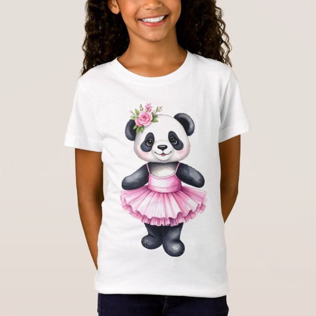 Cute Little panda ballerina dansballet T Shirt (Framsida)