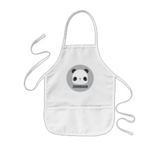 Cute Little Panda Bear med Personlig Namn Barnförkläde