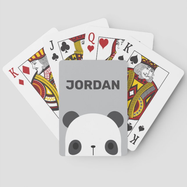 Cute Little Panda Bear med Personlig Namn Casinokort (Baksidan)