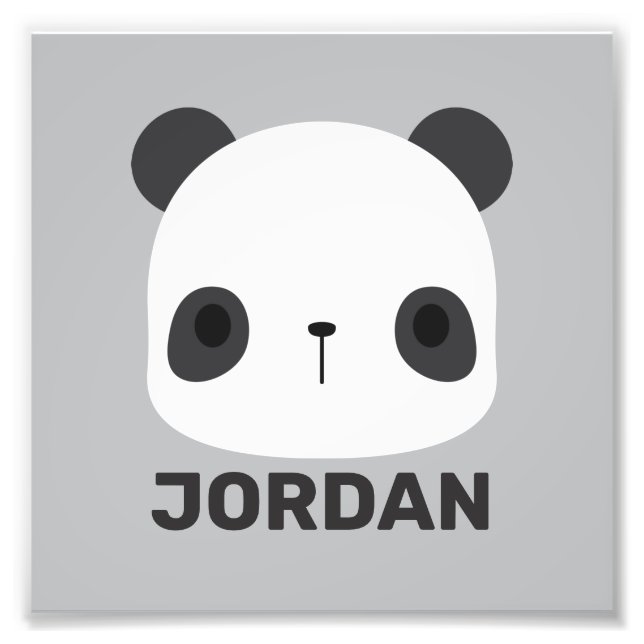 Cute Little Panda Bear med Personlig Namn Fototryck (Framsidan)