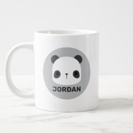 Cute Little Panda Bear med Personlig Namn Jumbo Mugg