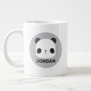Cute Little Panda Bear med Personlig Namn Jumbo Mugg