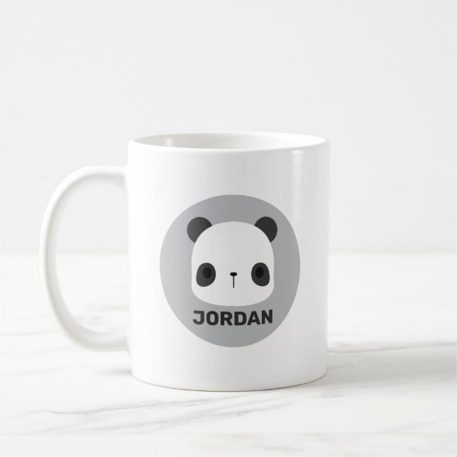 Cute Little Panda Bear med Personlig Namn Kaffemugg (Vänster)