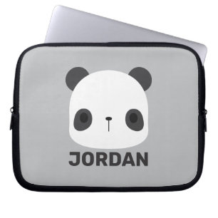 Cute Little Panda Bear med Personlig Namn Laptop Fodral