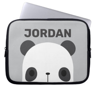 Cute Little Panda Bear med Personlig Namn Laptop Fodral