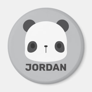 Cute Little Panda Bear med Personlig Namn Magnet