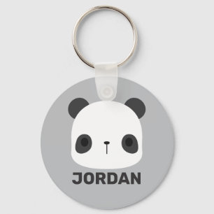 Cute Little Panda Bear med Personlig Namn Nyckelring