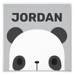 Cute Little Panda Bear med Personlig Namn Phot Fototryck