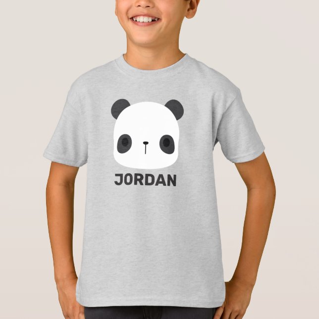 Cute Little Panda Bear med Personlig Namn T Shirt (Framsida)