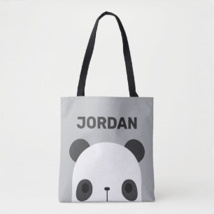 Cute Little Panda Bear med Personlig Namn Tygkasse