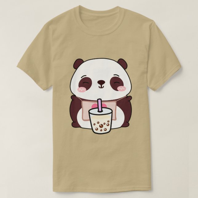 Cute Little Panda Kärlek Boba T Shirt (Design framsida)