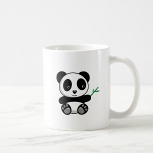 Cute Little Panda med ett Bamboo Stick Kaffemugg