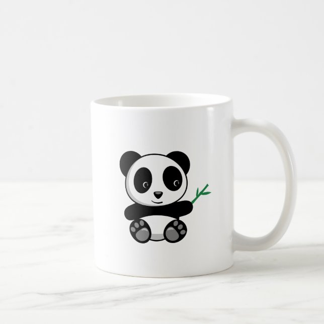Cute Little Panda med ett Bamboo Stick Kaffemugg (Höger)