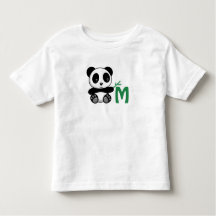 Cute Little Panda med ett Bamboo Stick Monogram