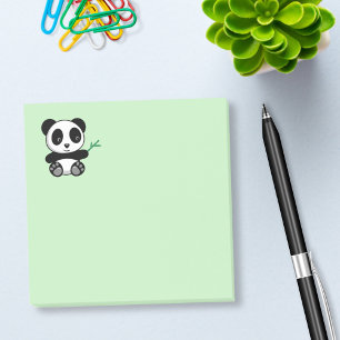 Cute Little Panda med ett Bamboo Stick Post-it Block