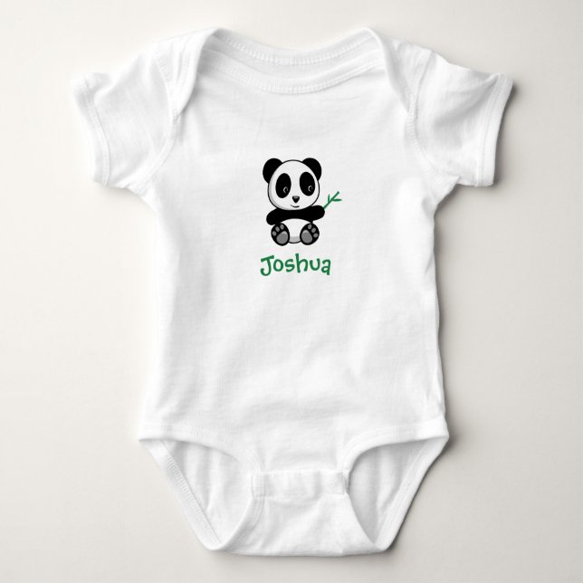 Cute Little Panda med ett Bamboo Stick Tee (Framsida)
