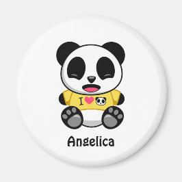 Cute Little Panda on White Magnet