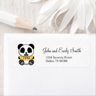 Cute Little Panda Returadress Etikett