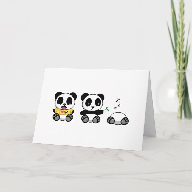 Cute Little Pandas Blank Kort (Framsida)
