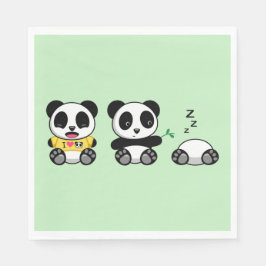 Cute Little Pandas på Grönten Pappersservett