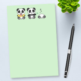 Cute Little Pandas på Grönten Post-it Block