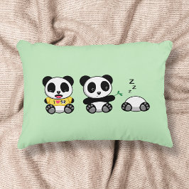 Cute Little Pandas på Grönten Prydnadskudde