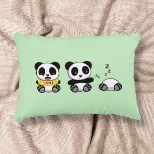 Cute Little Pandas på Grönten Prydnadskudde