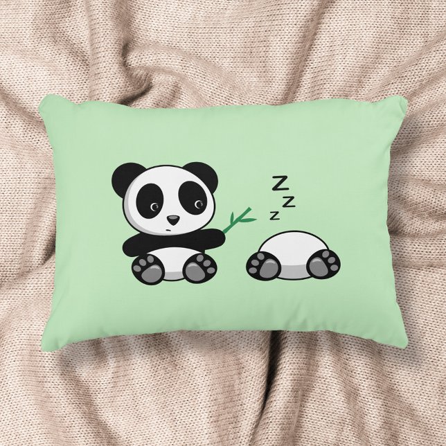 Cute Little Pandas på Grönten Prydnadskudde (Skapare uppladdad)