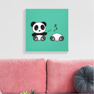 Cute Little Pandas par på Grönten Canvastryck
