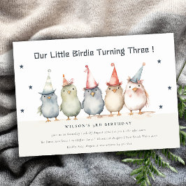 Cute Little Party Birds any Age Barns födelsedag Inbjudningar