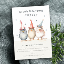 Cute Little Party Birds any Age Barns födelsedag