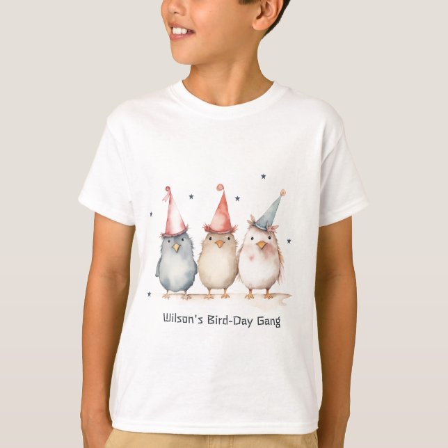 Cute Little Party Birds any Age Barns födelsedag T Shirt (Framsida)