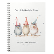 Cute Little Party Birds Barns födelsedag Guestbook