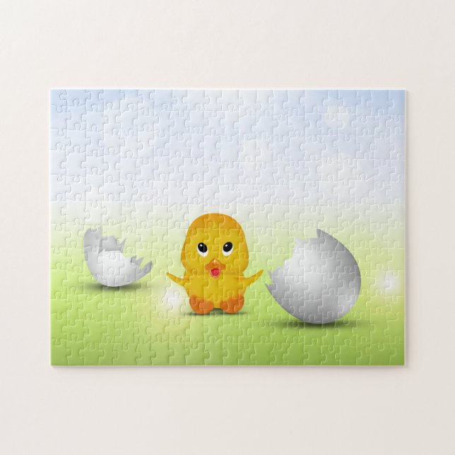 Cute Little Påsk Chick - Puzzle Pussel (Horisontell)